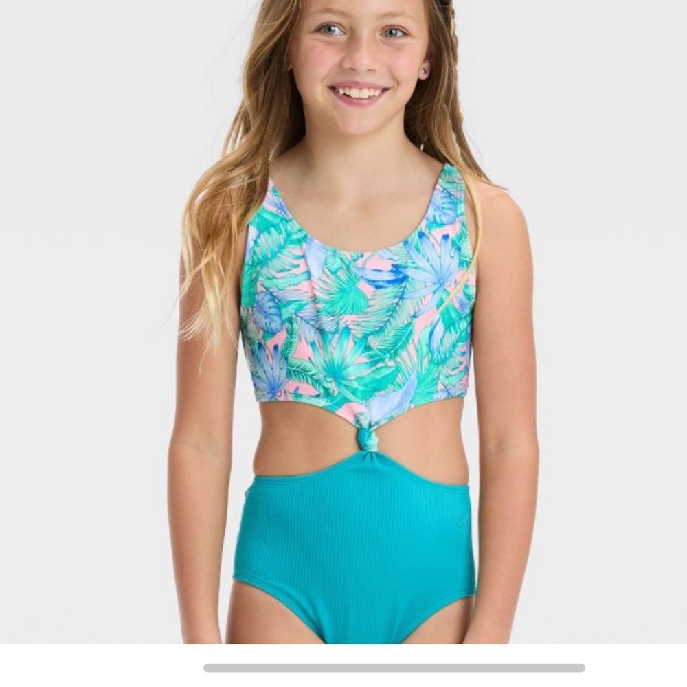 New Girls Floral Printed Tropical Twist swimsuit